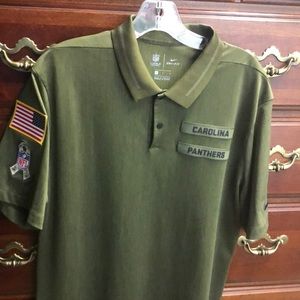Carolina Panthers Salute to Service Green Polo Shirt Size L Men’s